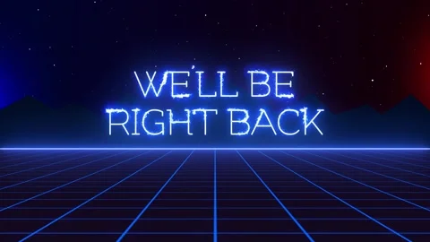 We'll Be Right Back Retro Neon Animation Stock Footage 316514807