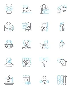 Well-being linear icons set. Balance, Harmony, Serenity, Health, Wellness Stock Illustration