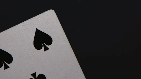 Well-cared-for collection poker playing cards rotate 360 degrees Stock Footage 251011018