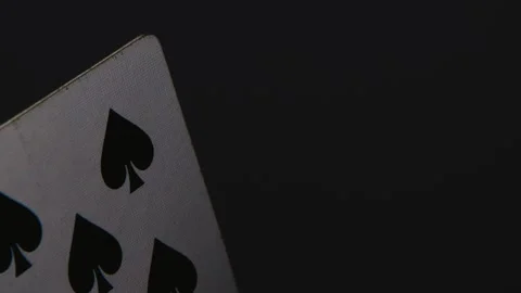 Well-cared-for collection poker playing cards rotate 360 degrees Stock Footage 251011146