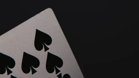 Well-cared-for collection poker playing cards rotate 360 degrees Stock Footage 251011550