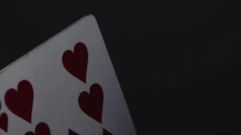 Well-cared-for collection poker playing cards rotate 360 degrees Stock Footage 251013672
