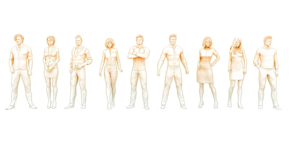 Well Coordinated Team Stock Illustration