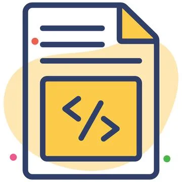 A well crafted hand drawn icon of web code editor, creative vector Stockillustratie