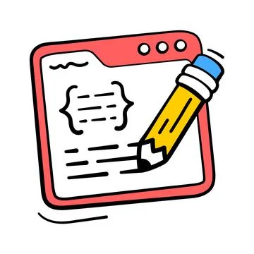 A well crafted hand drawn icon of web code editor, creative vector Stockillustratie