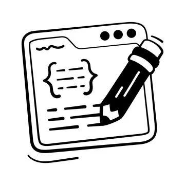 A well crafted hand drawn icon of web code editor, creative vector Stockillustratie