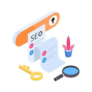 Well crafted isometric illustration presenting a vast global database network Stock Illustration