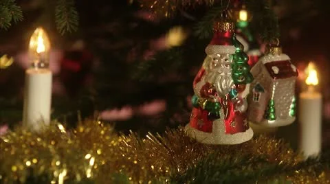 A well decorated Christmas tree, close-up Stock Footage 11291358