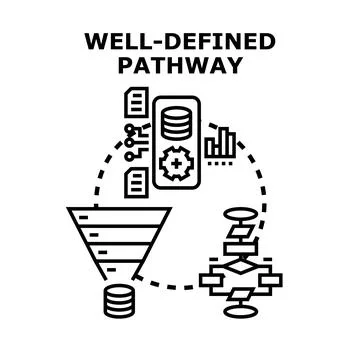 Well defined digital pathway for data processing and analysis Stock Illustration