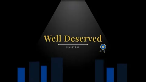 Well deserved milestone in spotlight with dark background Stock Footage 344511782