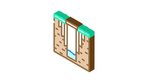 Well design hydrogeologist isometric icon animation Stock Footage 327290529