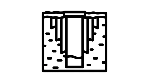Well design hydrogeologist line icon animation Stock Footage 326760803