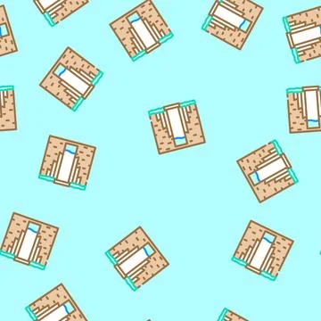Well design hydrogeologist vector seamless pattern Stock Illustration