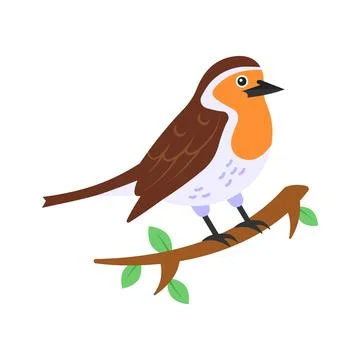 Well designed flat vector icon of common robin bird asset. Stock Illustration