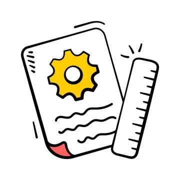 A well designed hand drawn icon showing a ui measurement tool. Illustrazione stock