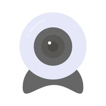 Well designed icon of webcam in flat style, computer camera vector Illustrazione stock