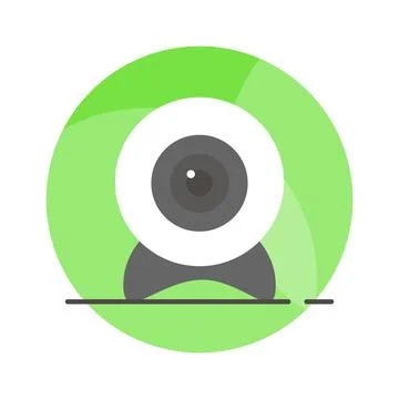 Well designed icon of webcam in flat style, computer camera vector Illustrazione stock