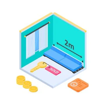 Well designed isometric illustration of computer data processing and analytics. Stock Illustration