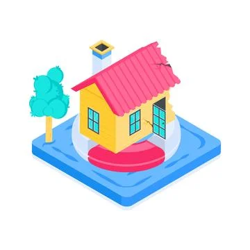 Well designed isometric illustration of e book learning on tablet devices. Stock Illustration