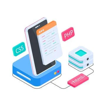 Well designed isometric illustration of learning management systems for digital イラスト素材