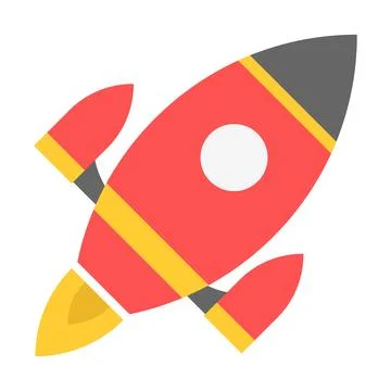 Well designed isometric illustration of rocket representing a website launch Stock Illustration