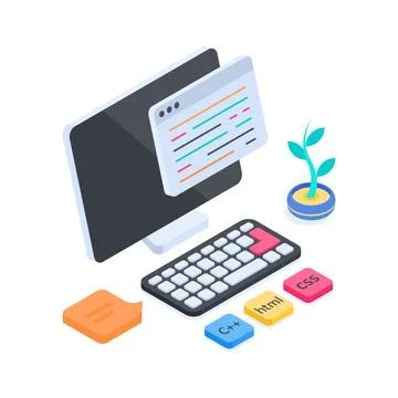 Well designed isometric illustration showcasing a modern database management Stock Illustration
