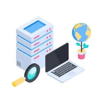 Well designed isometric illustration of test preparation with digital computer 스톡 일러스트
