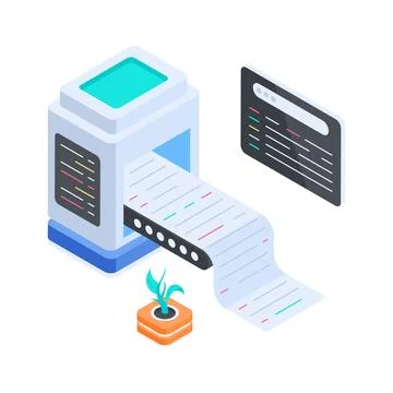 Well designed isometric illustration of test preparation with digital computer Stock-Illustration