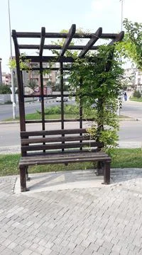 The well designed public bench Stock Photos