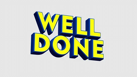 Well Done 3D Text Animation on Transpare... | Stock Video | Pond5