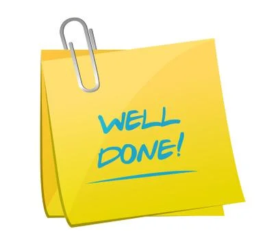 Well done post it illustration design Stock Illustration