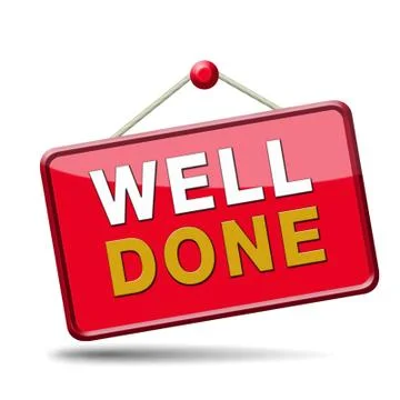 Well done red placard Illustrazione stock