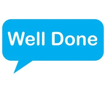 Well done speech bubble on white background. well done sign. flat style. Stock-Illustration