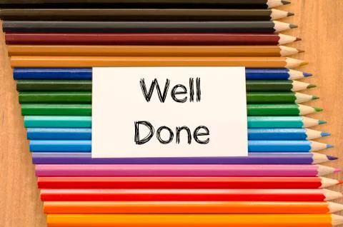 Well done text concept Foto stock