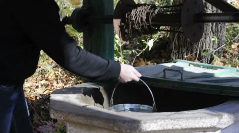 Well. Draws up water Stock Footage 33625643