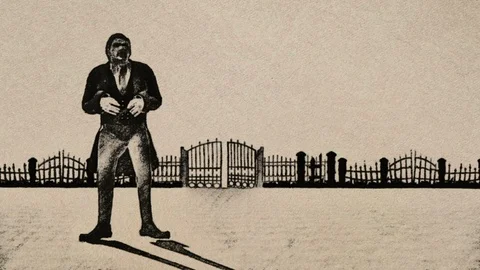 Well Dressed Classic Vampire in an Old Film Style Stock Footage 117626385