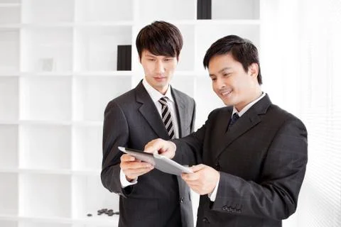 Well dressed. Horizontal frame Two people. Explain Discussion Strategy Portrait Stock Photos