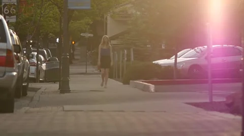 A Well-Dressed Young Lady Walking in the City Stock Footage 50965487