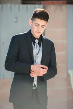 Well dressed young man looking sharp Stock Photos