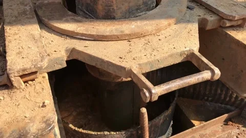 Well drilling. drill rig, rotation of drill pipe. Video stock 239207873