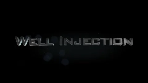 Well Injection title metal text on black alpha channel background Stock Footage 296212464