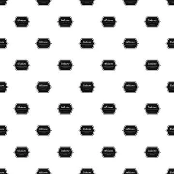 Well met label pattern seamless Stock Illustration