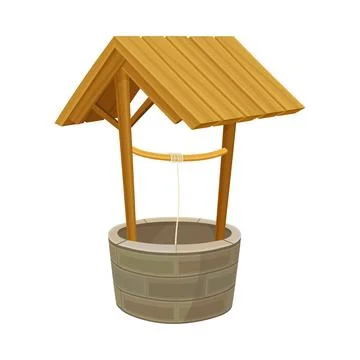 Well as Stone Structure in the Ground for Accessing Water Vector Illustration Illustrazione stock