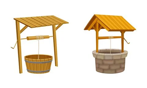Well as Stone Structure in the Ground for Accessing Water Vector Illustration Illustration
