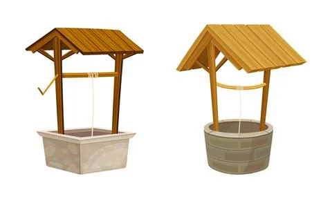 Well as Stone Structure in the Ground for Accessing Water Vector Illustration Stock Illustration