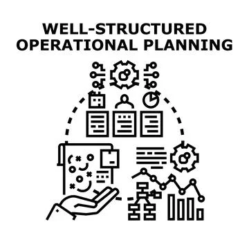 Well structured operational planning process vector illustration Stock Illustration