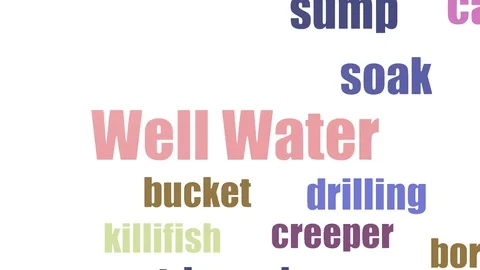 Well Water Tag Cloud Animated Isolated Stock Footage 107229945