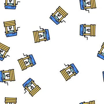 Well water vector seamless pattern Stock Illustration