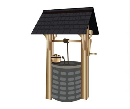 Well on white Stock Illustration