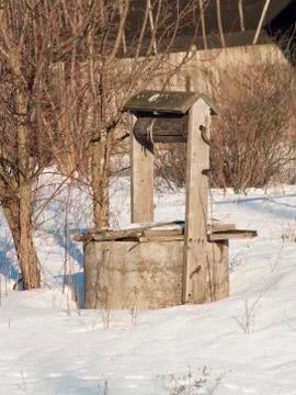 Well in winter Foto stock